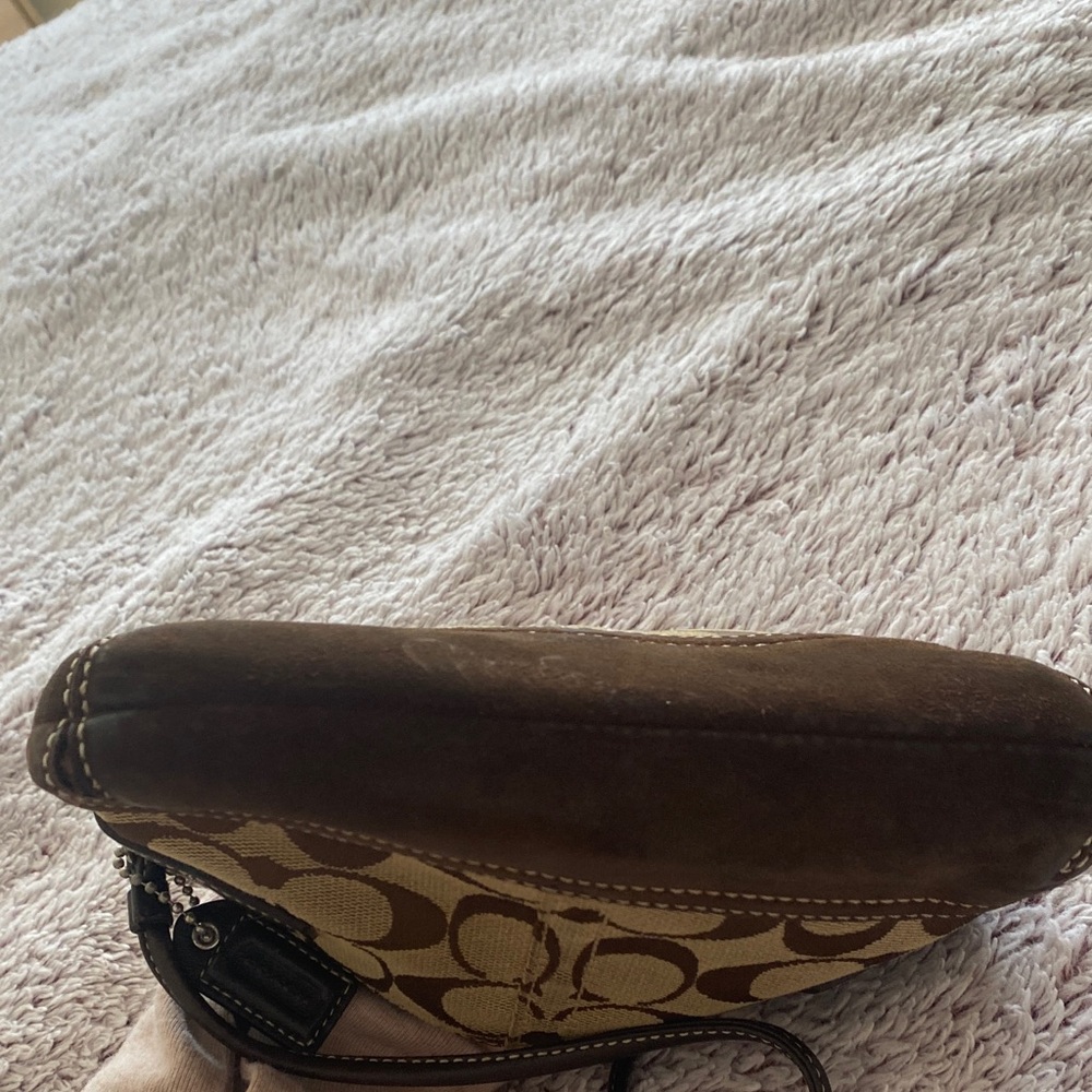 Coach Tan and Brown Signature Wristlet - Picture 4 of 4